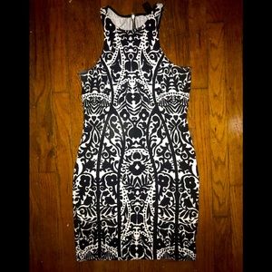 H&M Printed Racerback Bodycon Zip-back dress sz S